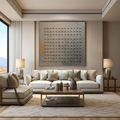 Minimalist Wabi-Sabi Inspired Textured Oil Painting for Modern Home Decor