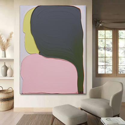 Abstract Colorful Oil Painting of Stylized Portrait with Bold Brushstrokes