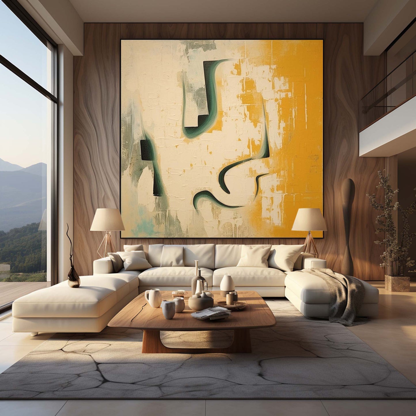 Modern Wabi-Sabi Abstract Oil Painting for Elegant Home Decor