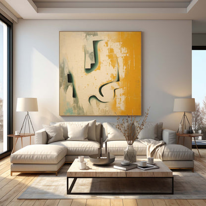 Modern Wabi-Sabi Abstract Oil Painting for Elegant Home Decor