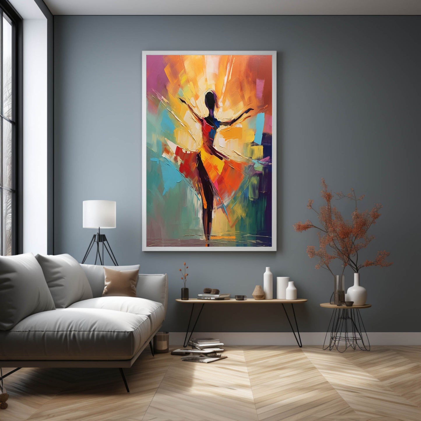 Vibrant Dancer Oil Painting - Colorful Abstract Art for Modern Home Decor