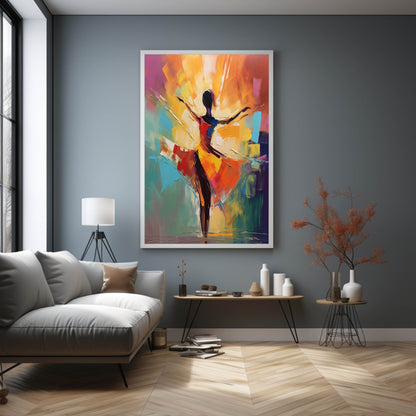 Vibrant Dancer Oil Painting - Colorful Abstract Art for Modern Home Decor