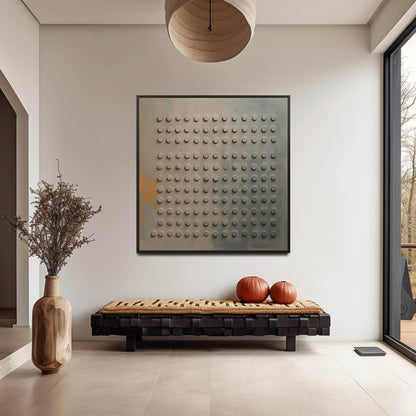 Minimalist Wabi-Sabi Inspired Textured Oil Painting for Modern Home Decor