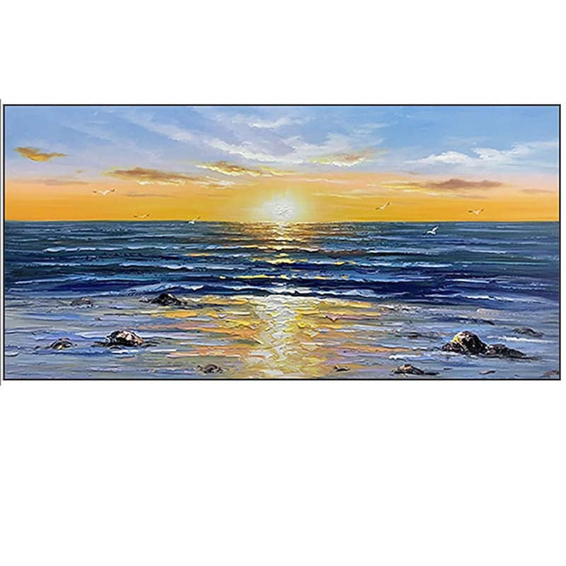 Sunset Serenity Over St. Lucia's Tranquil Waves - Scenic Oil Painting