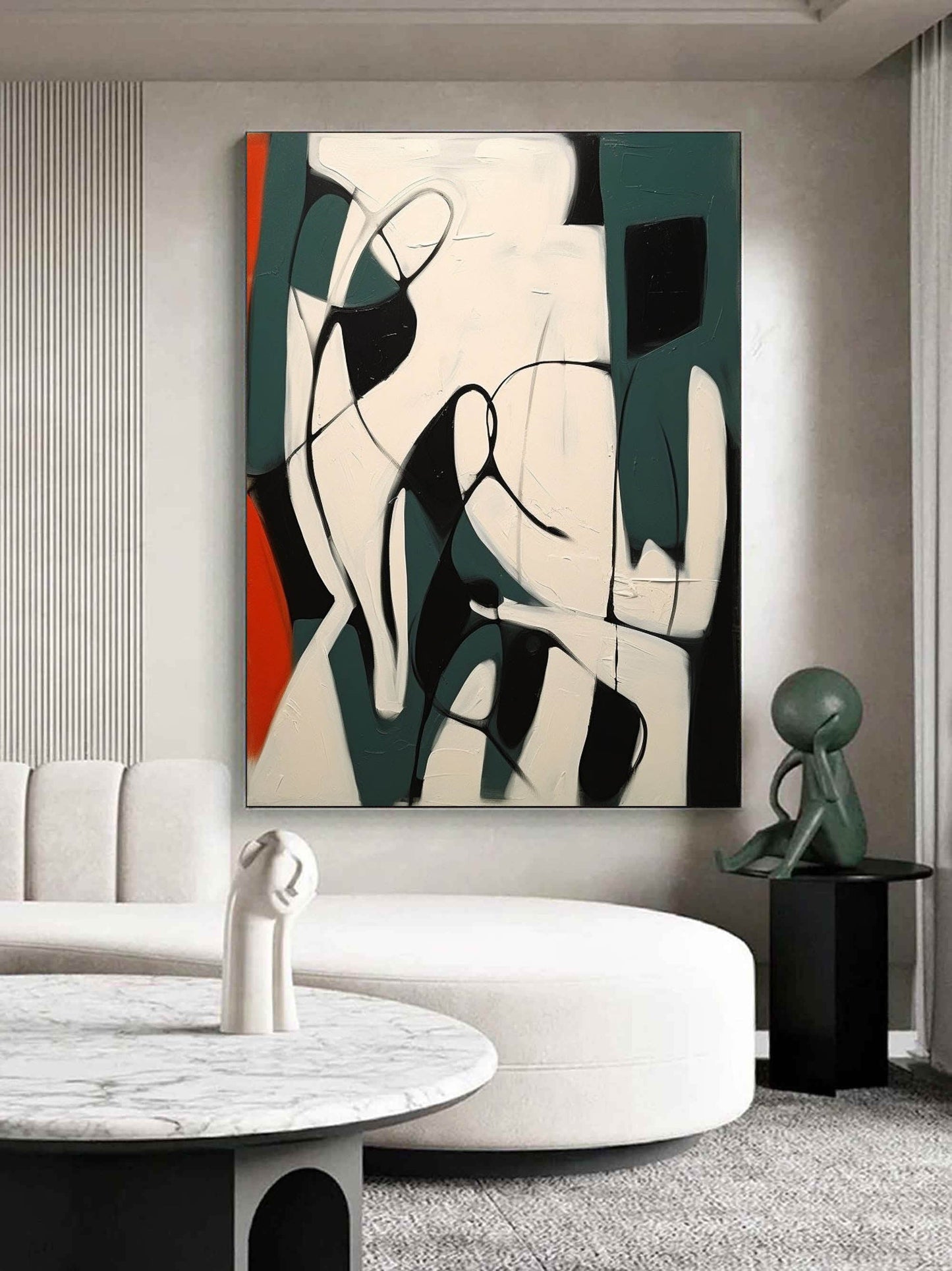 Abstract Minimalist Oil Painting for Modern Home Décor and Art Lovers