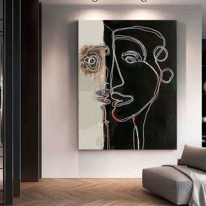 Modern Minimalist Black and White Line Art for Contemporary Decor