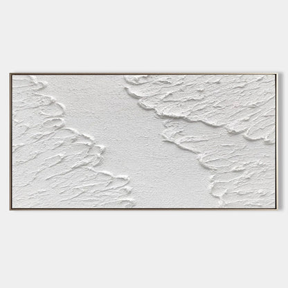 Textured White Abstract Oil Painting for Modern Home Decor