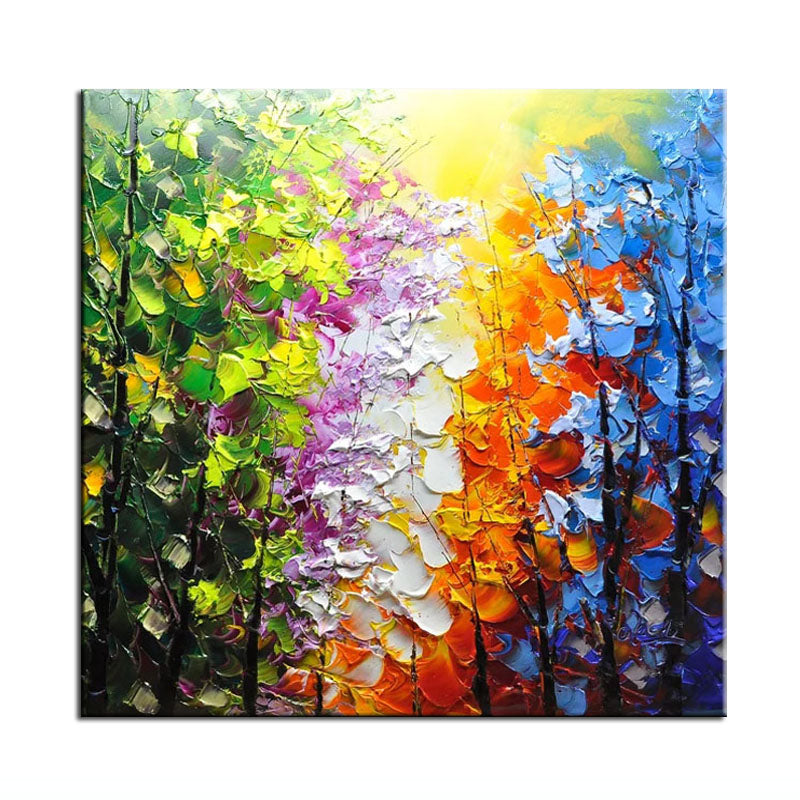 Vibrant Floral Landscape Oil Painting of Belleview Park in Colorful Palette
