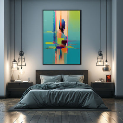 Vibrant Abstract Figure Oil Painting for Modern Home Decor