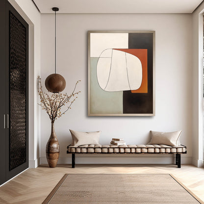 Abstract Minimalist Oil Painting for Modern Home Decor