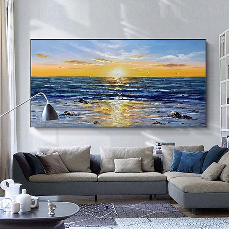 Sunset Serenity Over St. Lucia's Tranquil Waves - Scenic Oil Painting