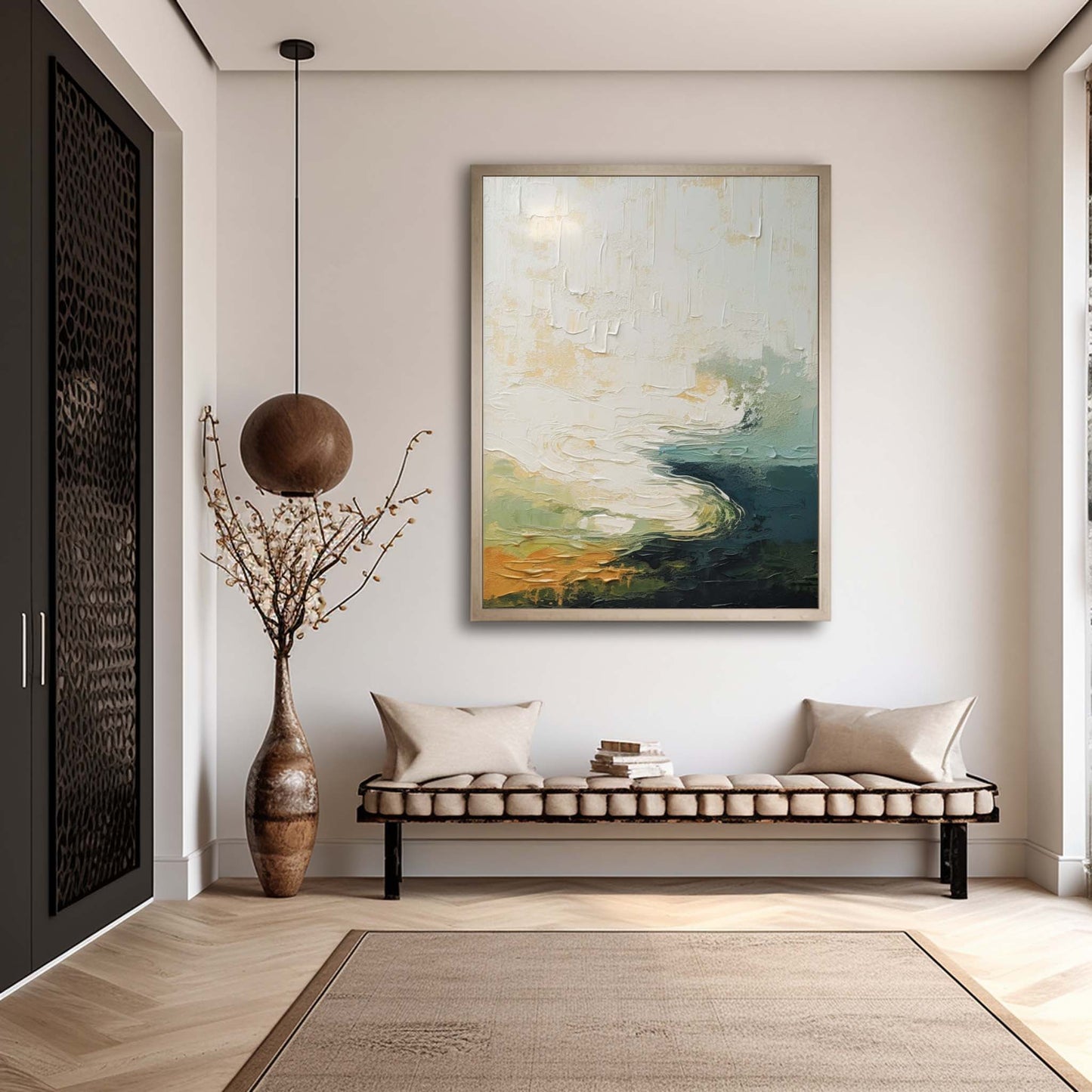 Abstract Landscape Oil Painting in Vibrant Multi-Colored Textures