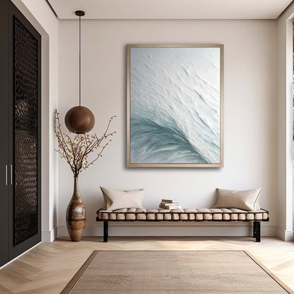Serene Ocean Wave Texture Oil Painting for Elegant Home Decor