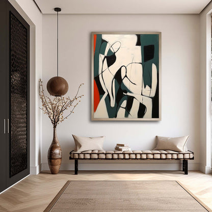 Abstract Minimalist Oil Painting for Modern Home Décor and Art Lovers