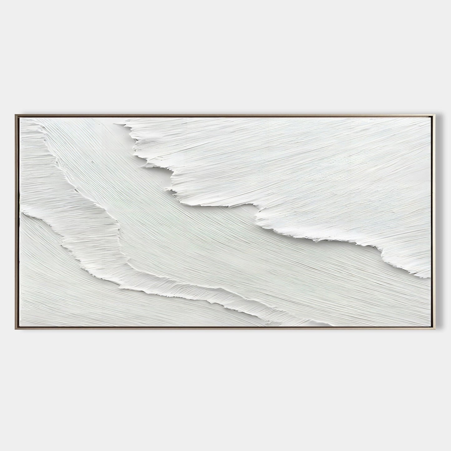 Modern White Textured Oil Painting for Minimalist Home Decor