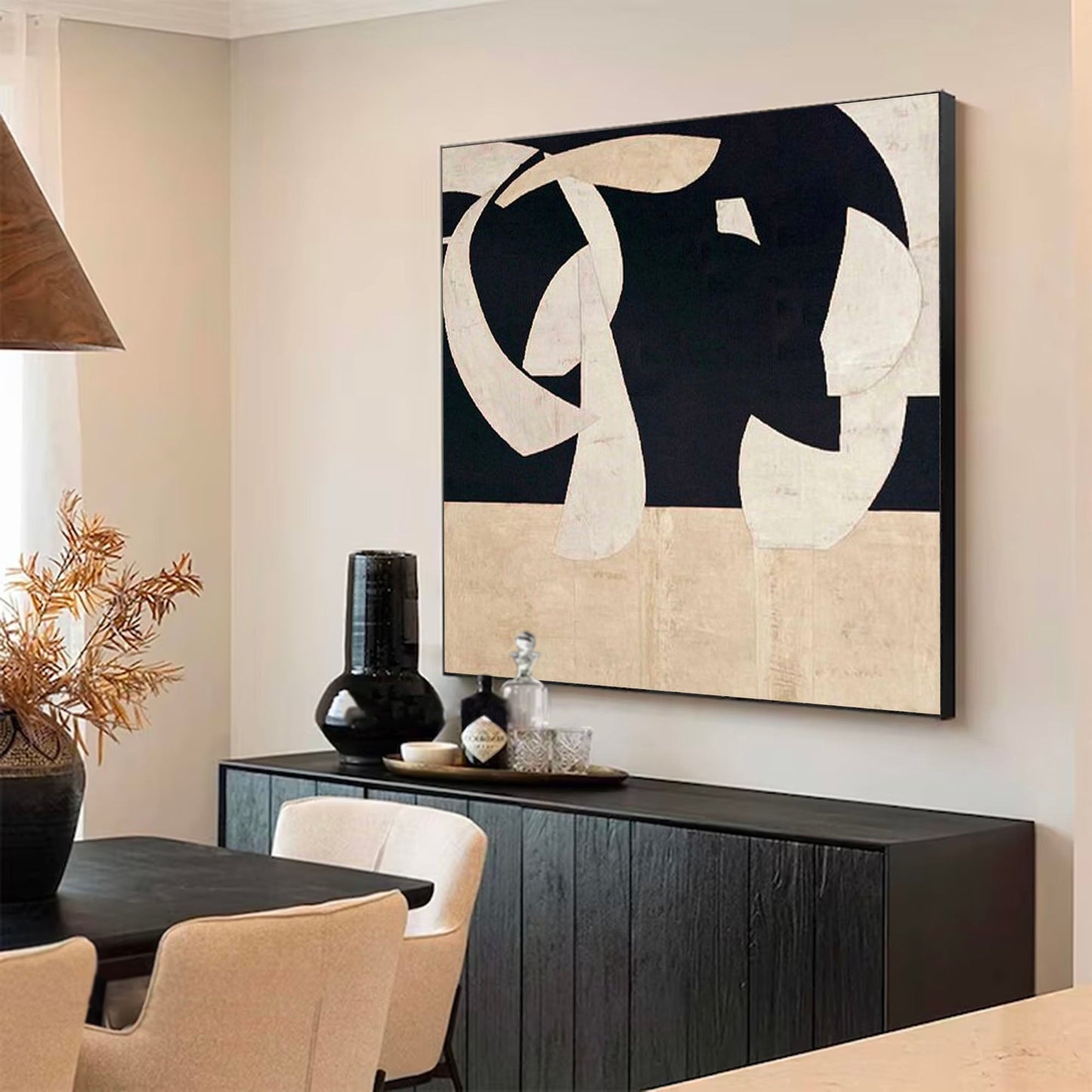 Elegant Minimalist Abstract Oil Painting for Modern Home D√©cor