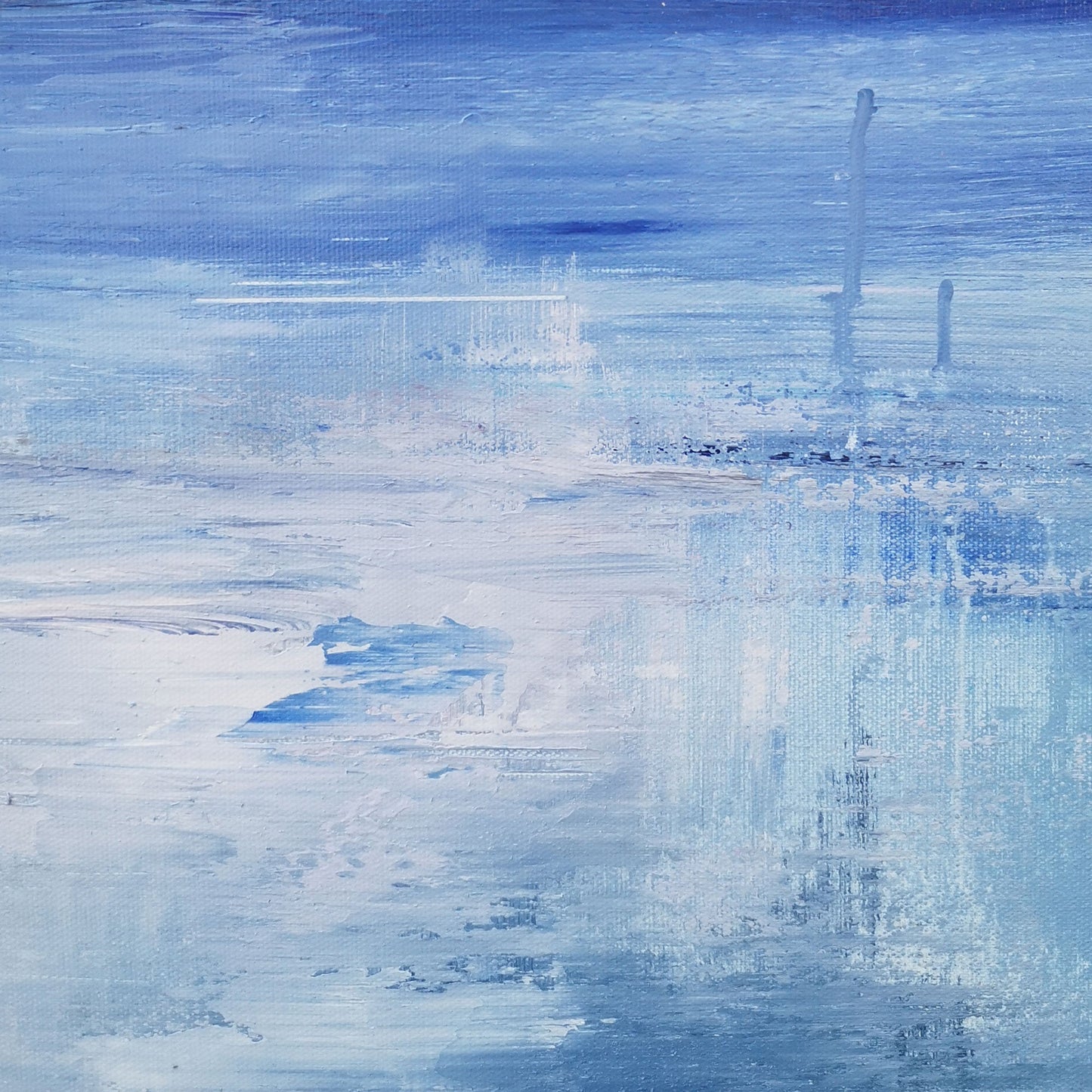 Stunning Blue Abstract Seascape Oil Painting for Modern Home Decor