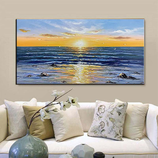 Sunset Serenity Over St. Lucia's Tranquil Waves - Scenic Oil Painting