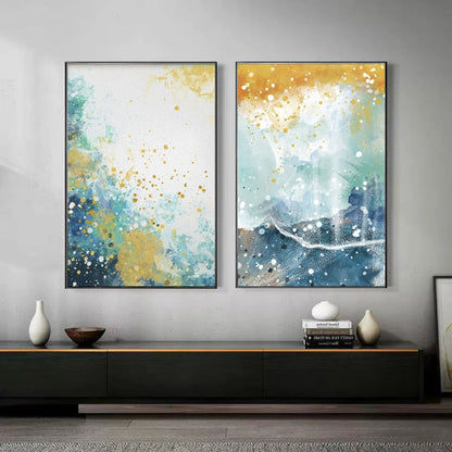 Vibrant Abstract Oil Painting Duo for Modern Home Décor