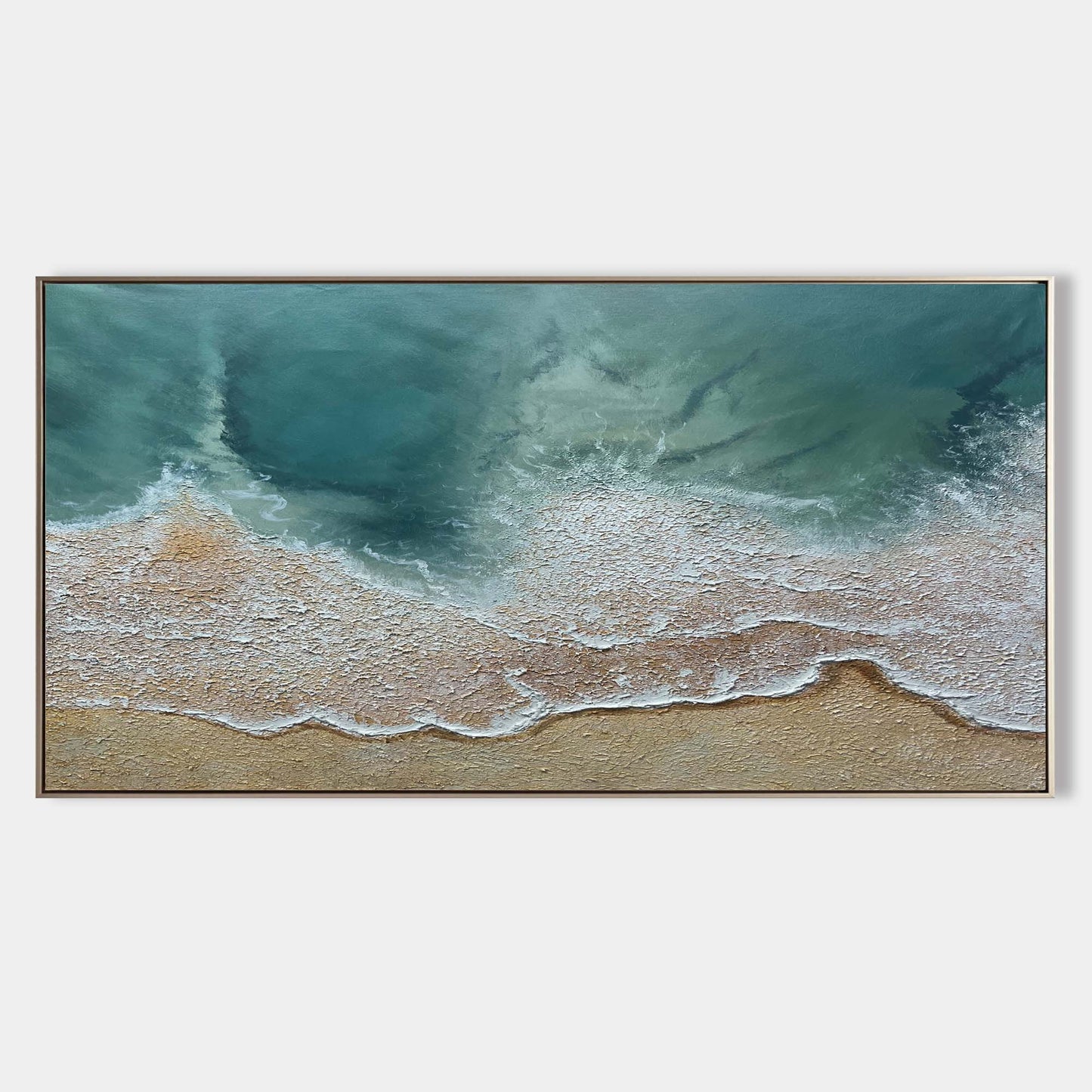Serene Ocean Wave Art - Coastal Landscape Oil Painting for Home Decor