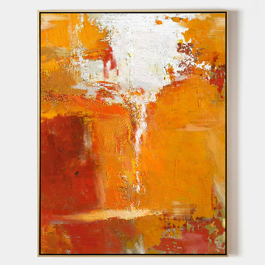 Vibrant Orange Abstract Oil Painting for Modern Home Decor