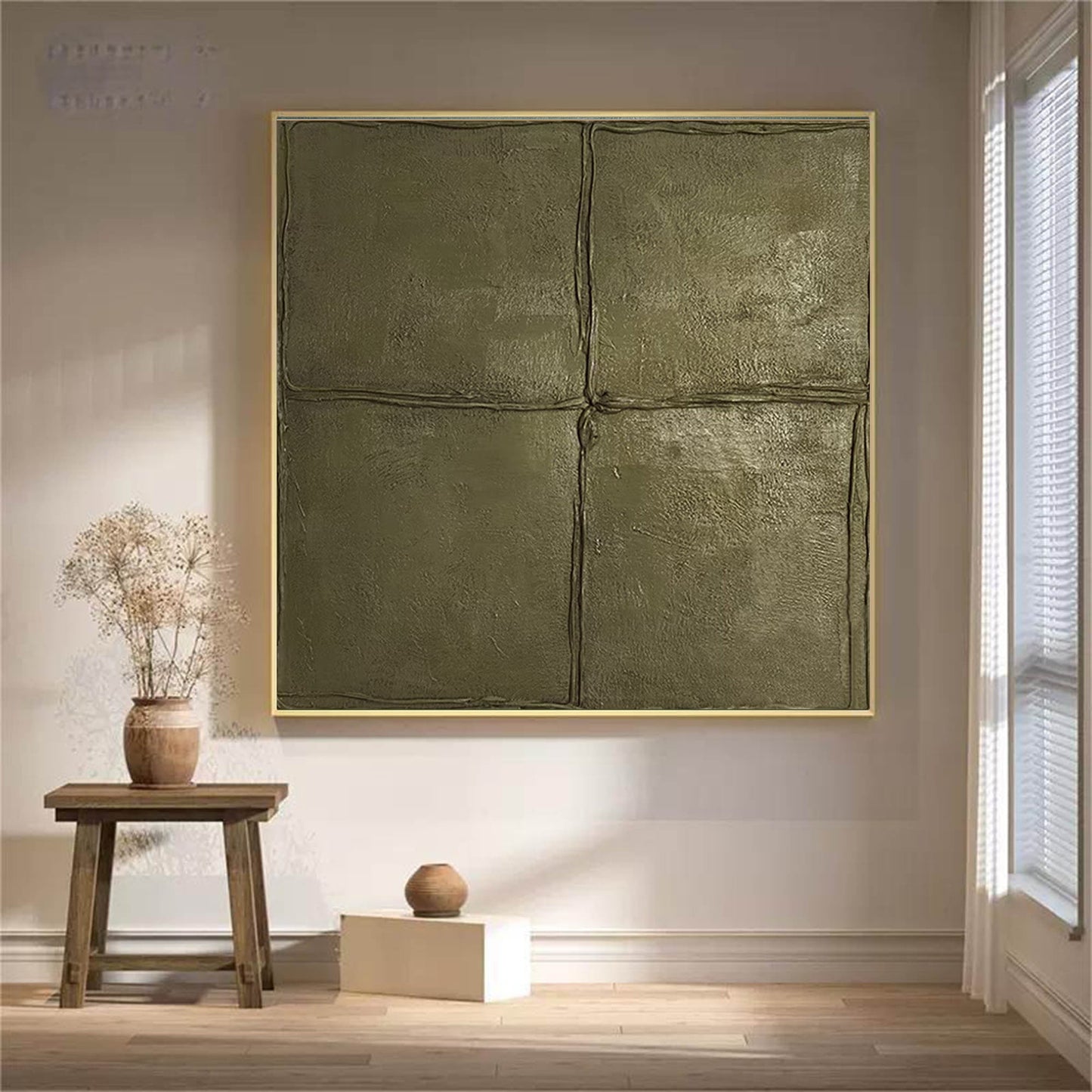 Modern Wabi-Sabi Abstract Oil Painting for Minimalist Wall Decor