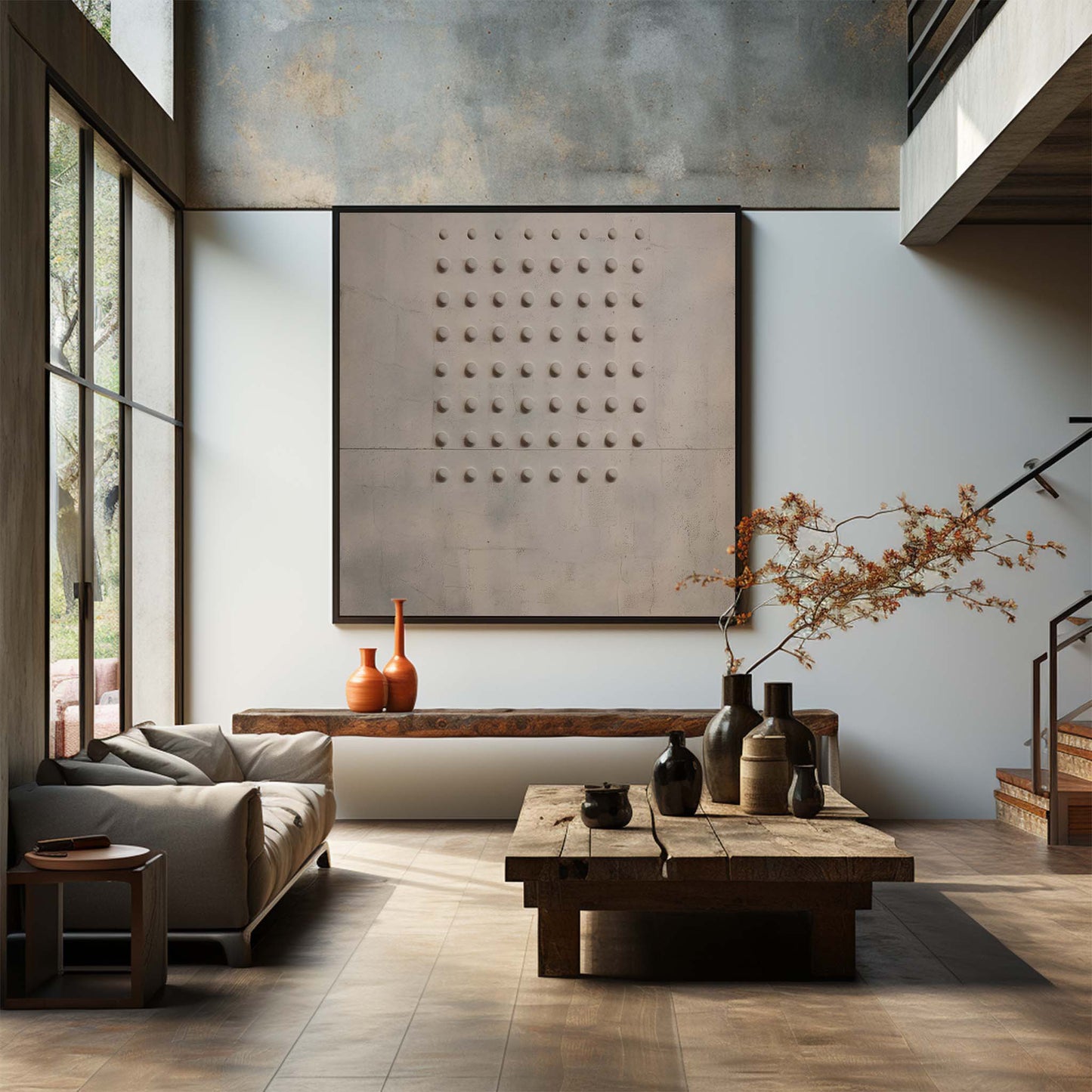 Minimalist Wabi-Sabi Oil Painting for Modern Home Decor and Unique Wall Art