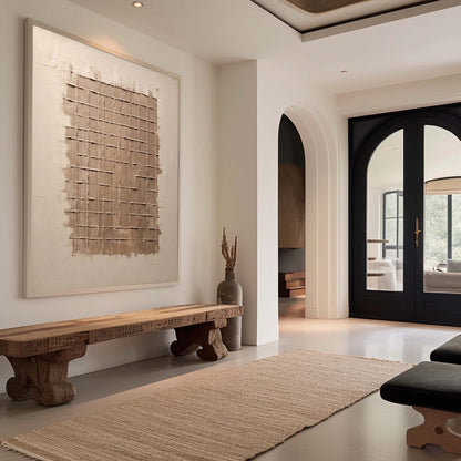 Minimalist Wabi-Sabi Oil Painting for Serene Home Decor and Unique Wall Art