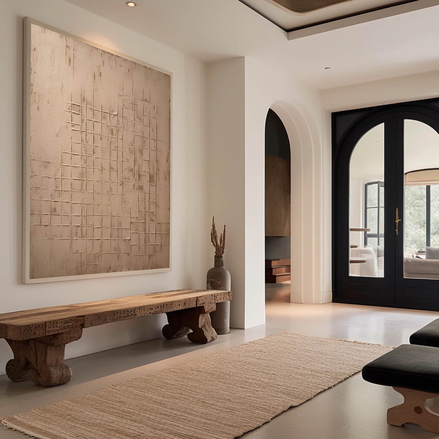 Elegant Wabi-Sabi Oil Painting for Minimalist Home Decor and Art Lovers