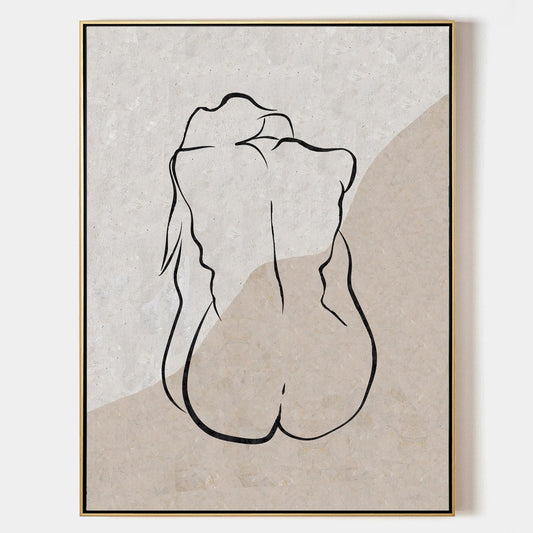Elegant Beige Minimalist Abstract Oil Painting for Modern Home D√©cor