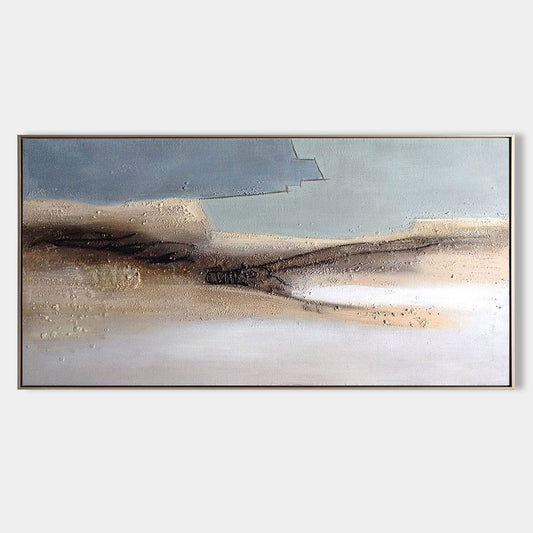 Serene Abstract Seascape Oil Painting for Modern Coastal Home Decor