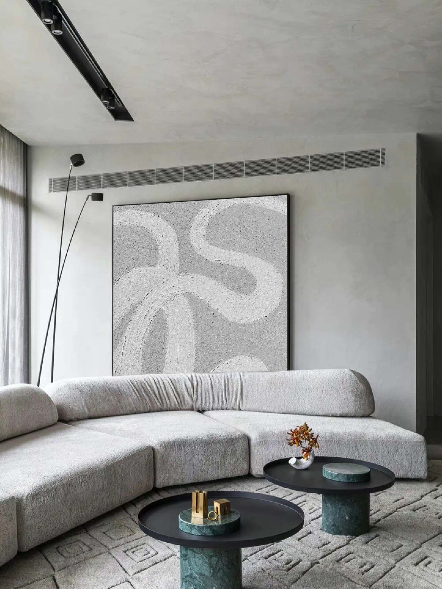 Elegant Minimalist Line Art Oil Painting for Modern Home Decor
