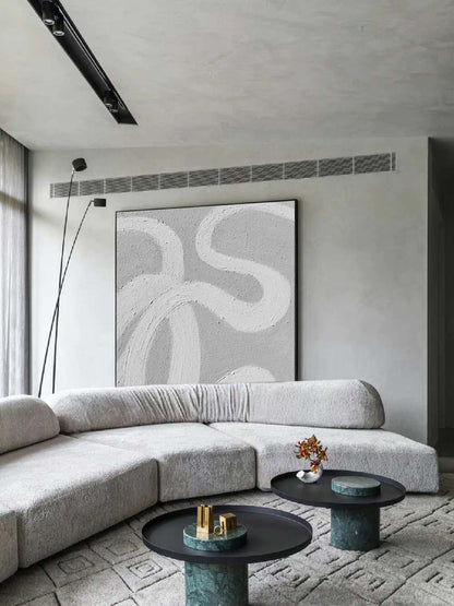Elegant Minimalist Line Art Oil Painting for Modern Home Decor