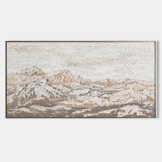 Textured Mountain Landscape Oil Painting for Modern Home Decor