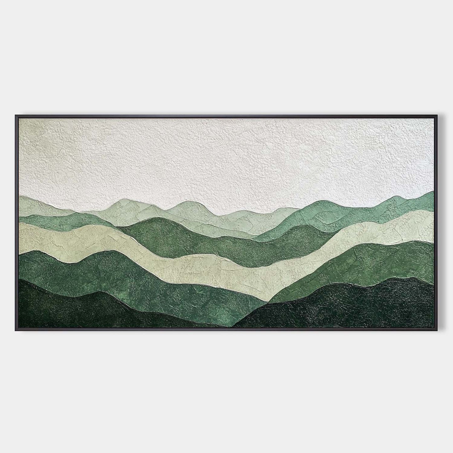 Serene Green Hills Abstract Oil Painting for Modern Home Decor