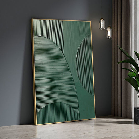 Serene Blue and Green Abstract Oil Painting for Modern Home Décor