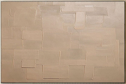 Neutral Tones Abstract Oil Painting for Modern Home Décor