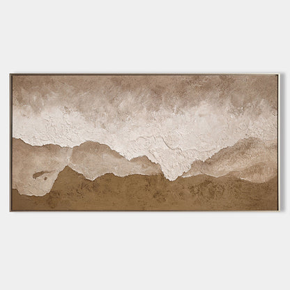 Abstract Beige Landscape: Elegant Oil Painting for Modern Home Decor