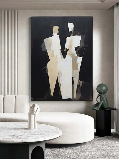 Abstract Minimalist Oil Painting for Modern Home Decor