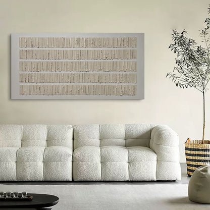 Textured Neutral Abstract Oil Painting for Modern Home Decor