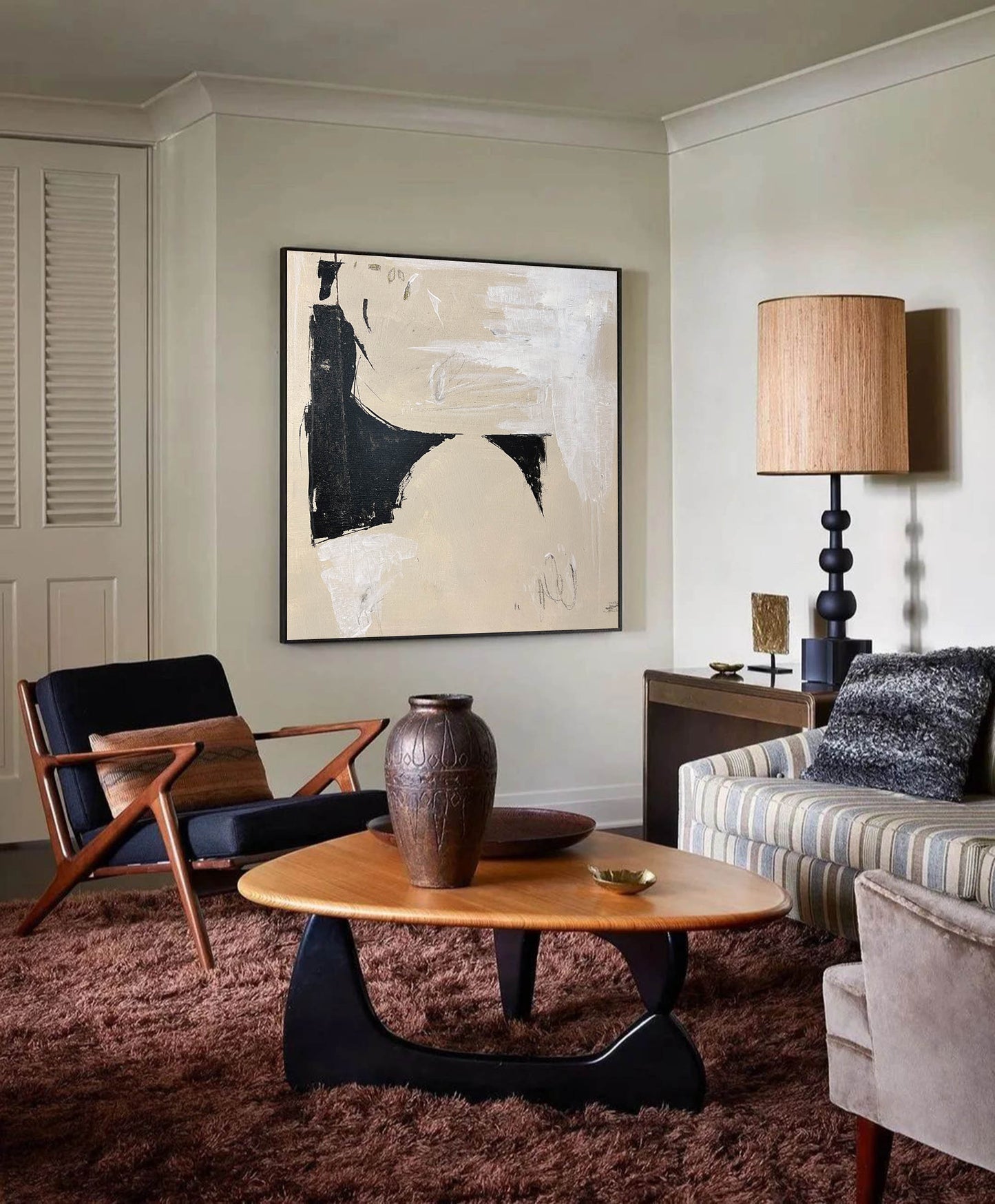 Elegant Minimalist Abstract Oil Painting for Modern Home Decor
