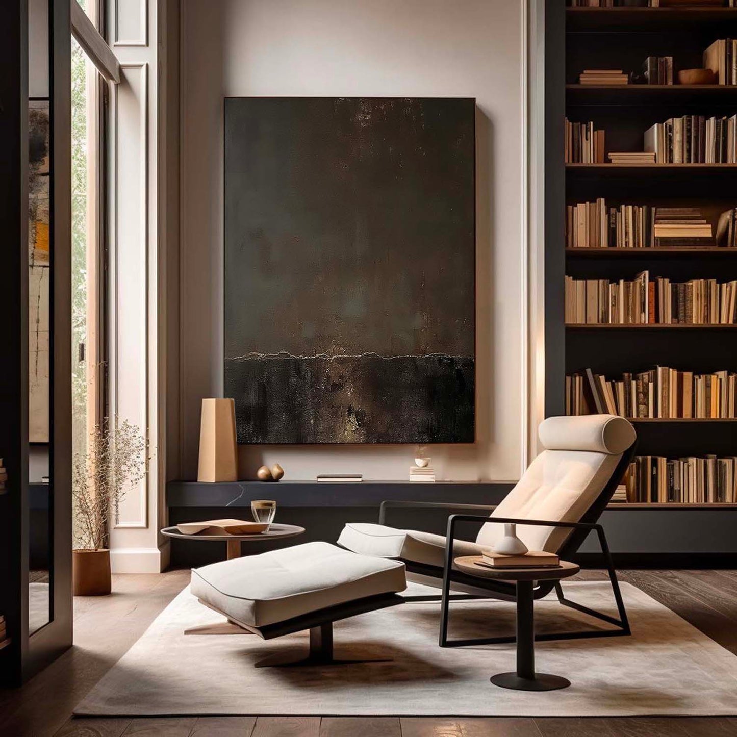 Elegant Minimalist Abstract Oil Painting for Modern Home Decor