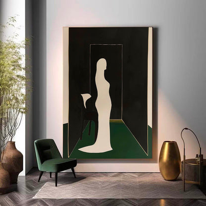 Elegant Minimalist Woman in Contemporary Art for Modern Home Decor