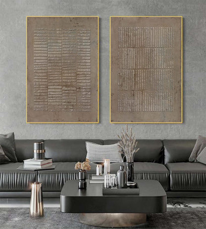 Contemporary Abstract Oil Painting Duo for Modern Home D√©cor