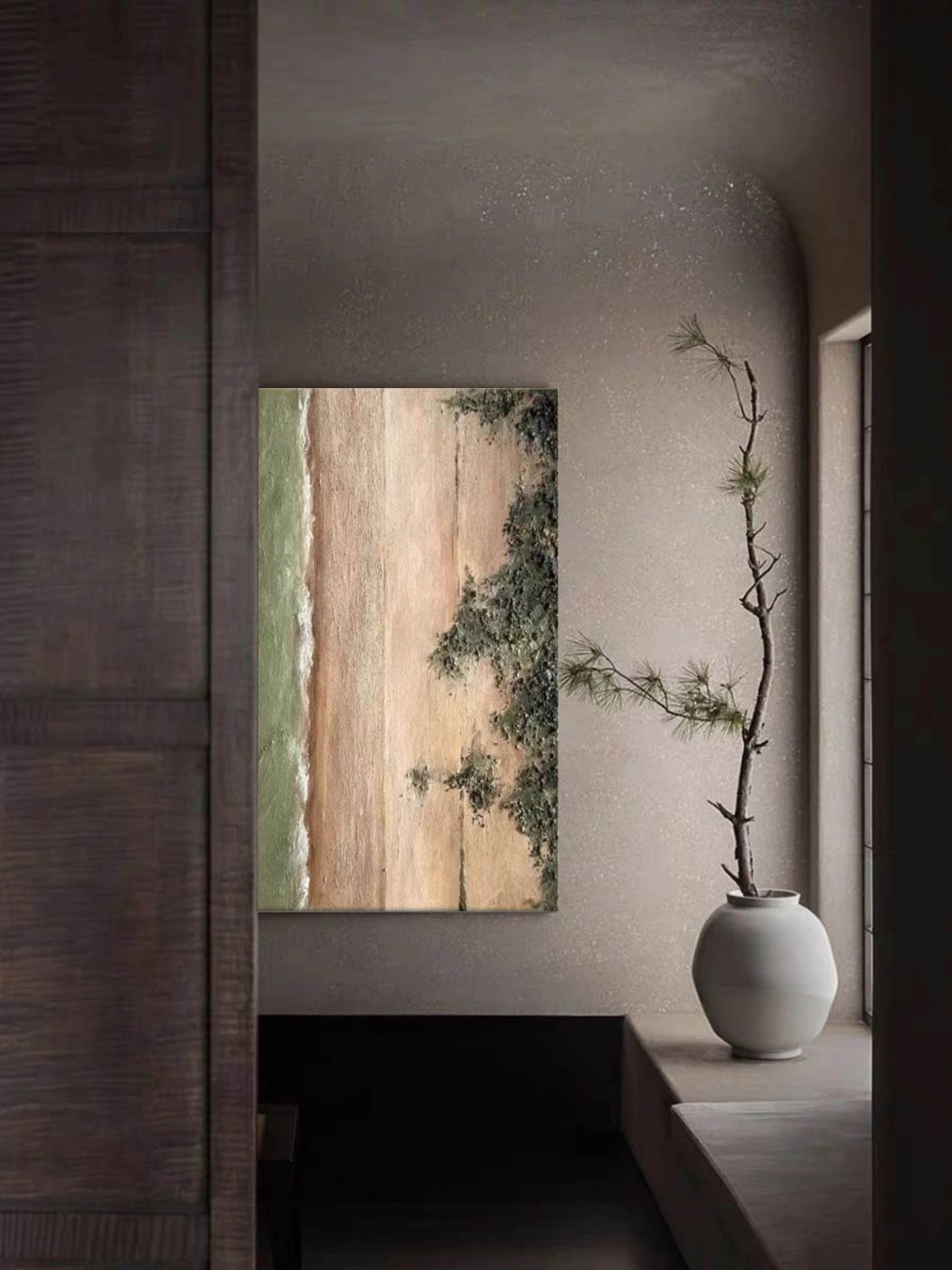 Serene Coastal Landscape Oil Painting for Modern Home Decor