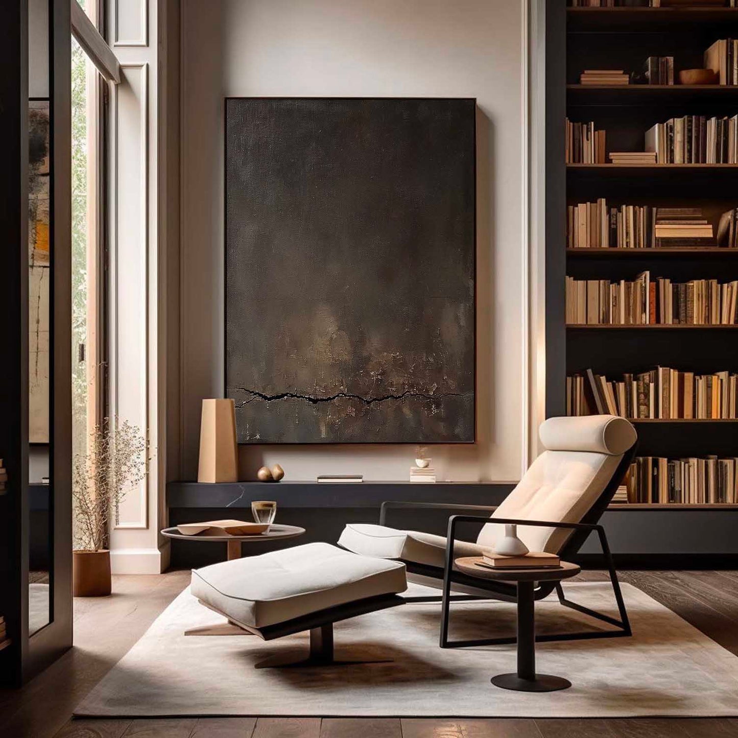 Elegant Minimalist Abstract Oil Painting for Contemporary Home Decor