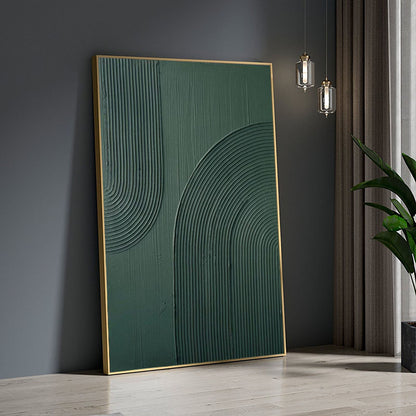 Contemporary Blue and Green Textured Abstract Oil Painting for Modern Decor
