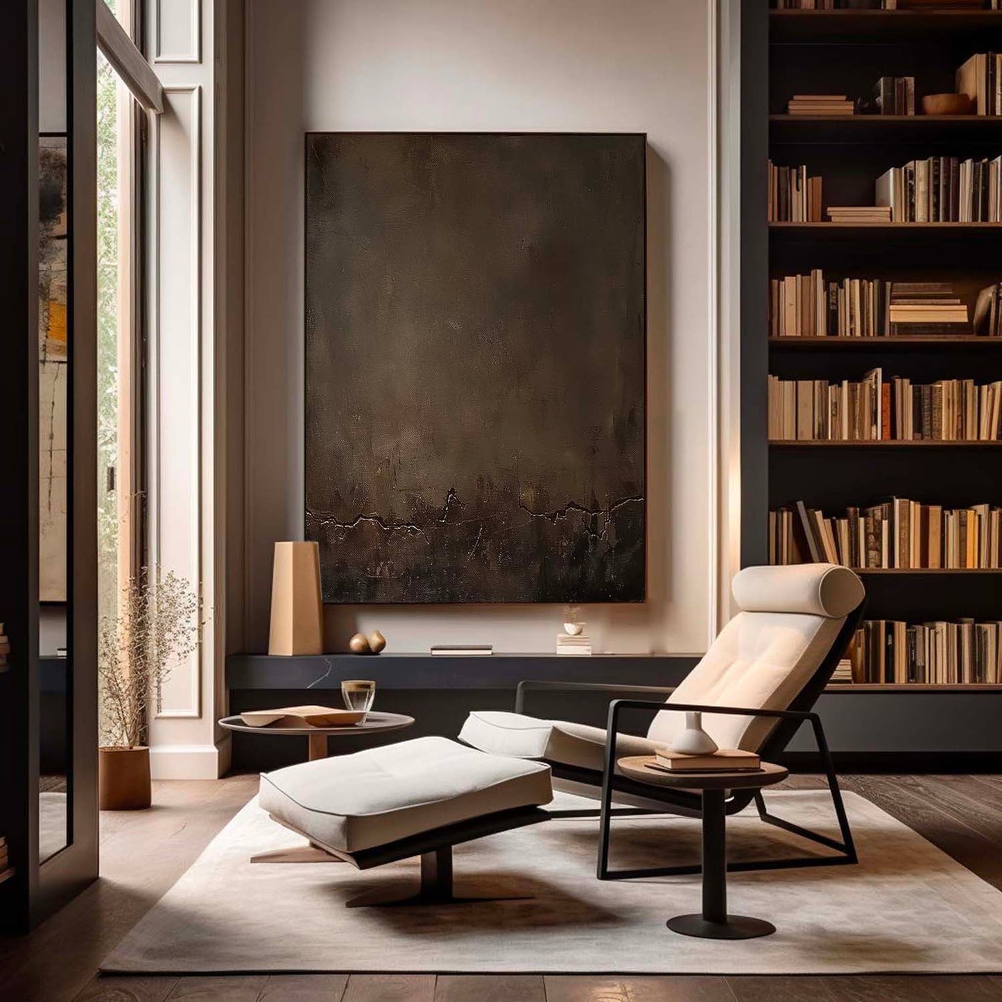 Elegant Minimalist Abstract Oil Painting for Modern Home Decor