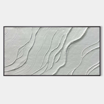 Textured White Abstract Oil Painting for Modern Home Decor