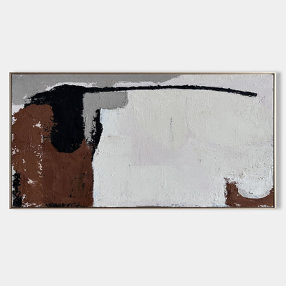Contemporary Abstract Oil Painting with Bold Colors and Textured Design